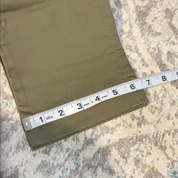 Michael Michael Kors • Cotton Pants Straight Ankle Gold Accents Olive Green - Picture 6 of 10